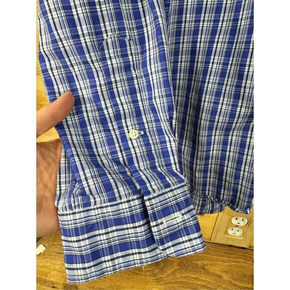 Ralph Lauren Men's Size XL Blue/White/ Black  Plaid Long Sleeve Button-Up Shirt - Picture 4 of 11